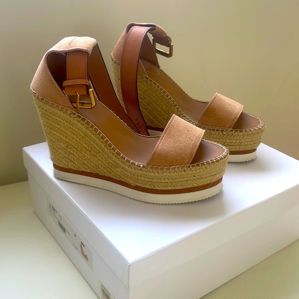 See by Chloe, Glyn wedge espadrille sandals